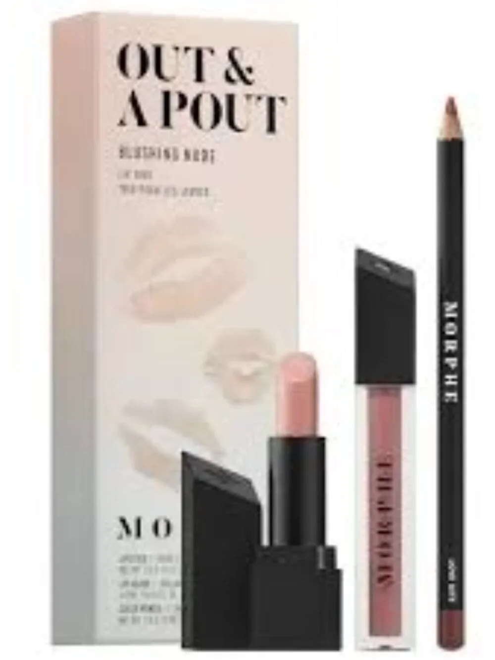 Morphe ✦ Out & A Pout Blushing Nude Lip Trio ✦ Lipstick Gloss Pencil NWT